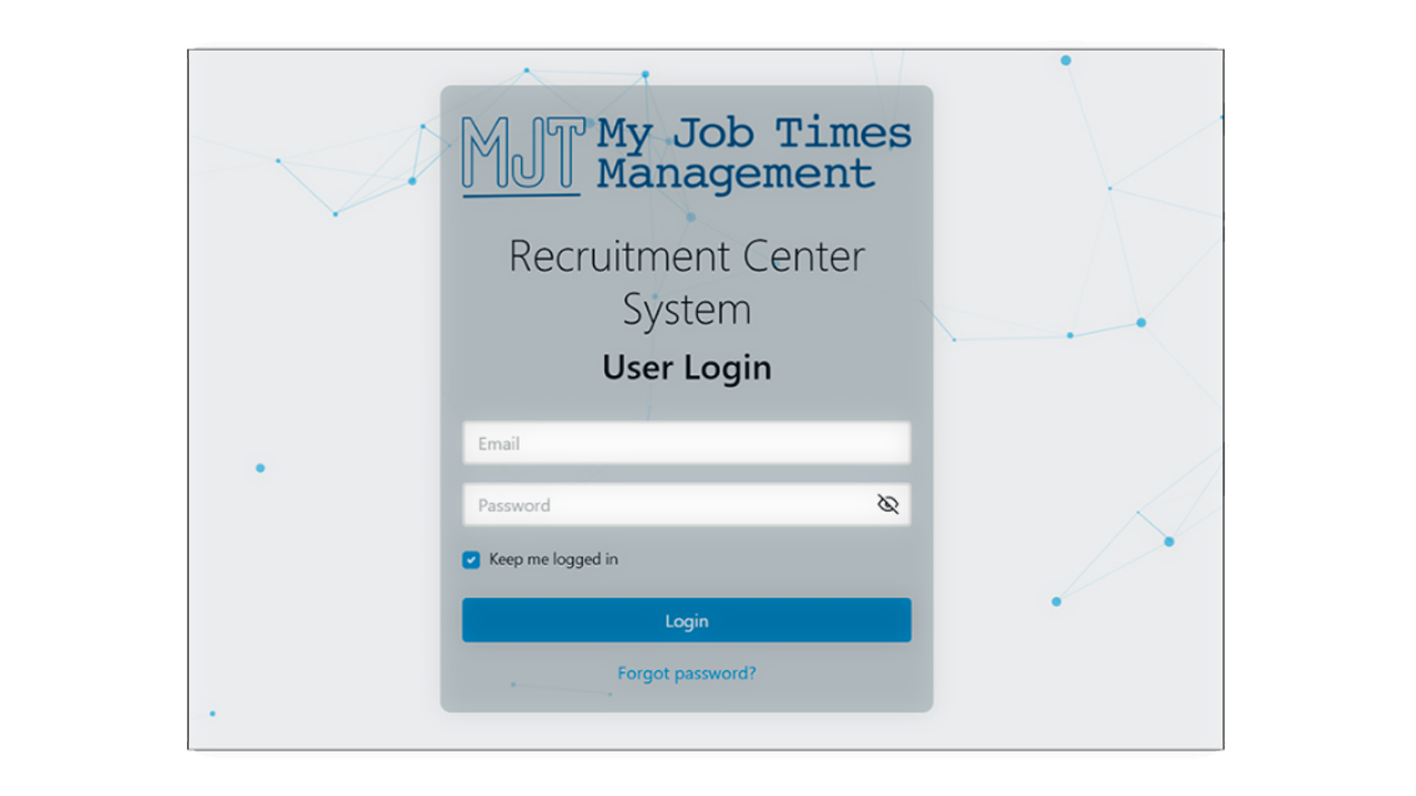 MJT Recruitment Login Page